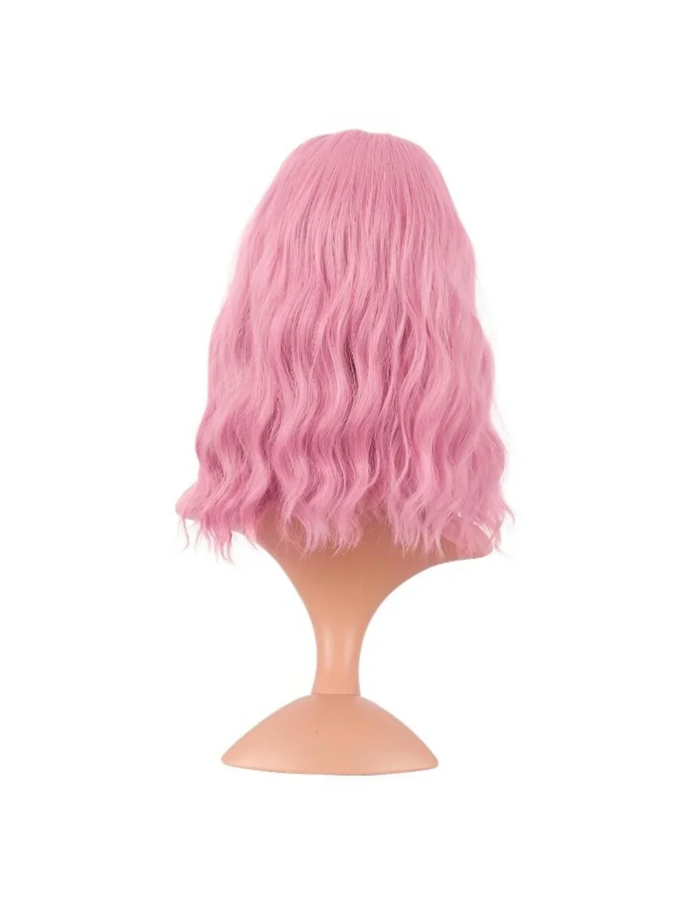 Women's Light Pink 14 Inch Fresh Bright Synthetic Ordinary Short Wavy Curly Wigs